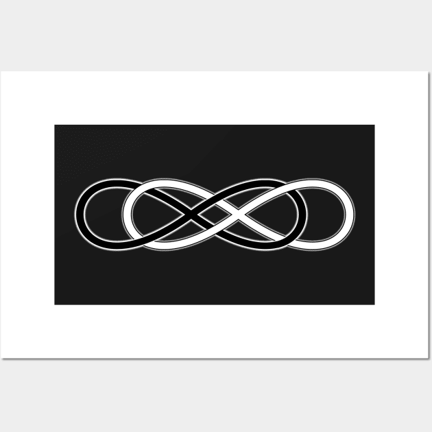 Spirit Symbol INFINITY DOUBLE LEMNISCATE BLACK WHITE Wall Art by EDDArt